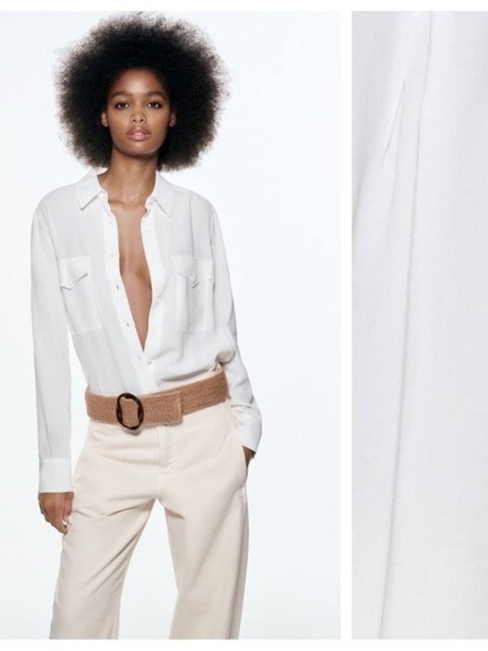 Zara White Button Down Blouse